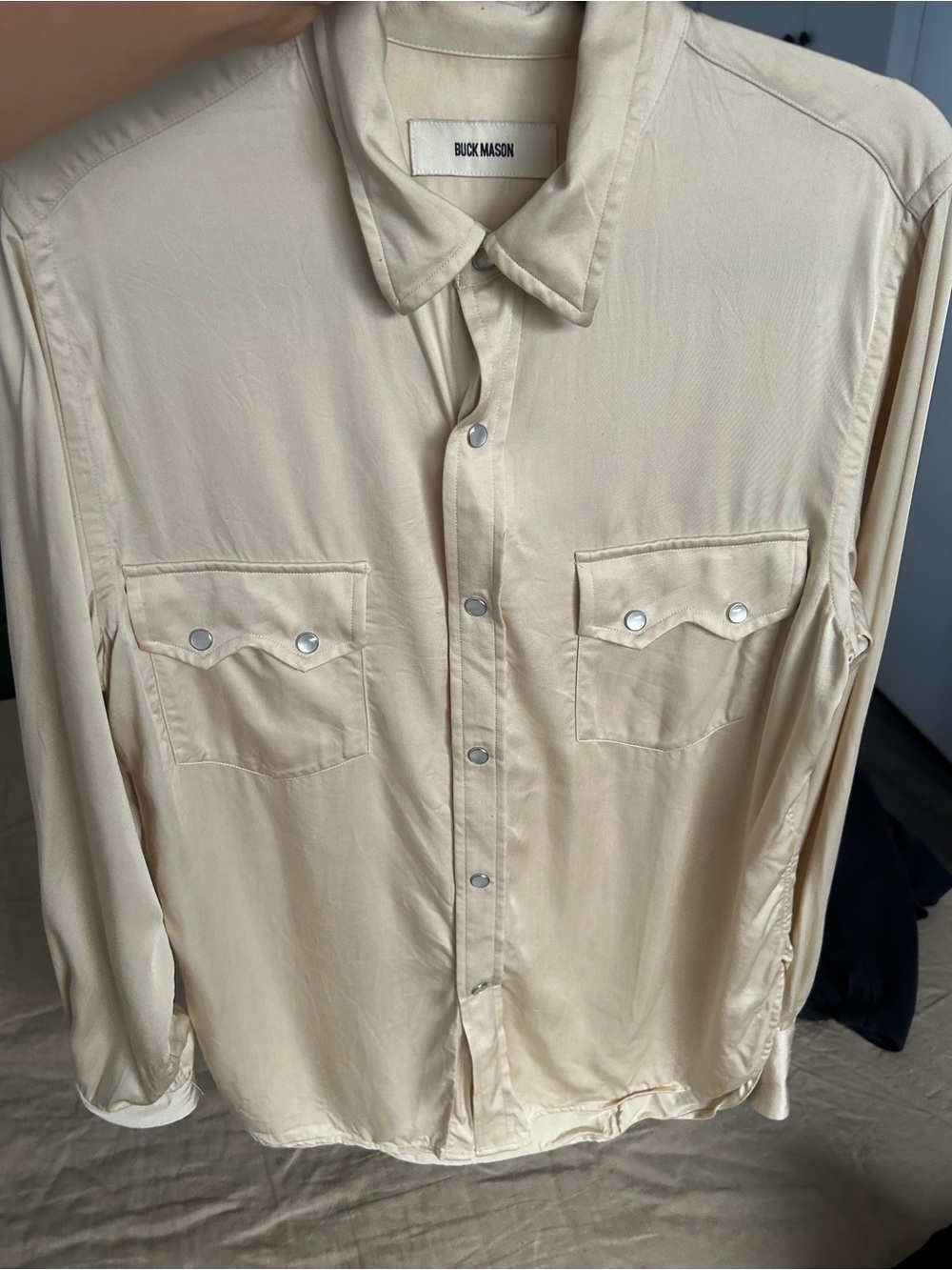 Buck Mason Satin Western Snap Shirt